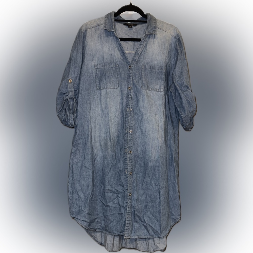 Ladies Chambray Button Down Tunic Size XL